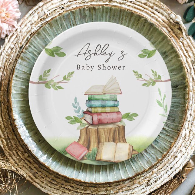 Storybook Baby Shower Book Books New Chapter  Paper Plate (Creator Uploaded)