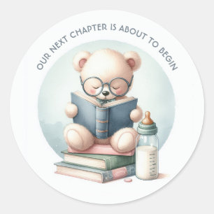Storybook Baby Shower Classic Round Sticker