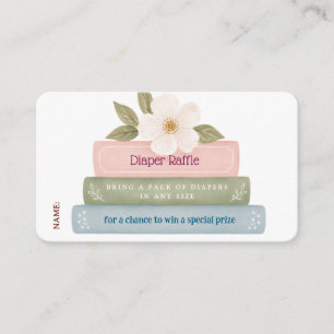 Storybook Baby Shower Diaper Raffle Vintage Books Enclosure Card