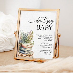 Storybook Baby Shower Don't Say Baby Game Poster