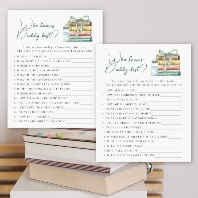 Storybook baby shower - Game Who knows daddy best (Creator Uploaded)