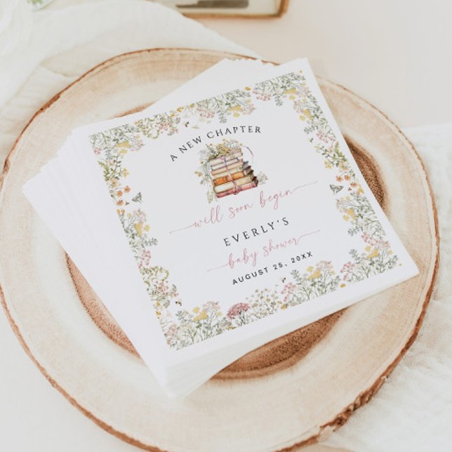 Storybook Baby Shower Paper Napkin Girl Wildflower (Creator Uploaded)