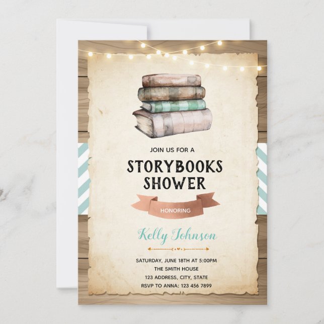 Storybook baby shower party invitation (Front)