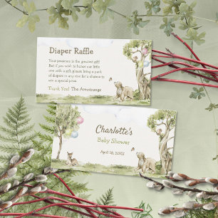 Storybook Bearly Wait Diaper Raffle Baby Shower Enclosure Card