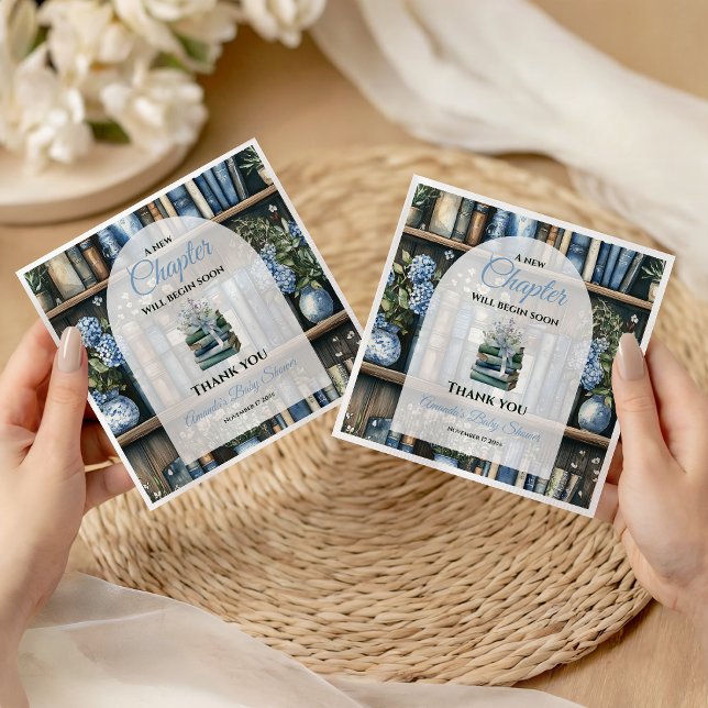 Storybook Blue Boy Library Book Baby Shower Napkin (Creator Uploaded)