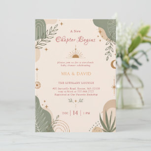 Storybook Boho Sage Green Botanical Baby Shower Invitation