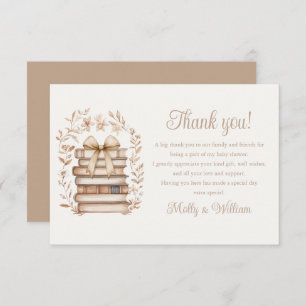 Storybook Bow Floral Baby Shower  Thank You Card