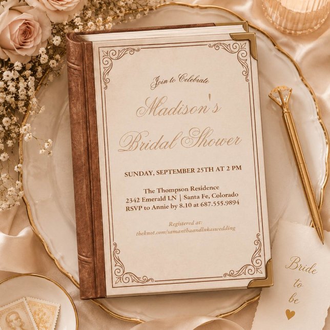 storybook bridal  shower invitations a new chapter (Creator Uploaded)