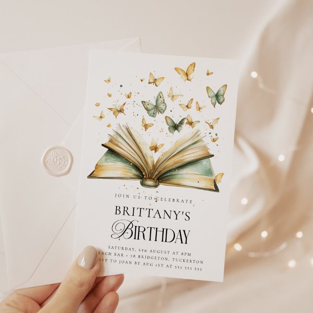 Storybook & Butterflies Watercolor Birthday Party Invitation (Creator Uploaded)