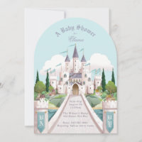 Storybook Castle Illustrated Blue Baby Shower