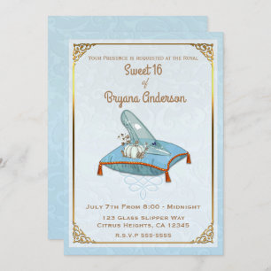 Storybook Cinderella Glass Slipper Sweet 16 Party Invitation