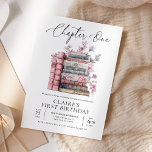 Storybook Coquette Book Chapter One First Birthday Invitation<br><div class="desc">Celebrate your little one's milestone with our Storybook Coquette Book Chapter One First Birthday Invitation. Featuring a charming storybook theme,  this invitation is perfect for a whimsical and memorable first birthday party.</div>