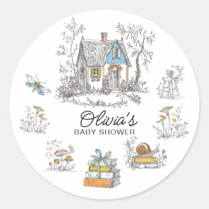 Storybook Cottage Baby Shower Favour Sticker