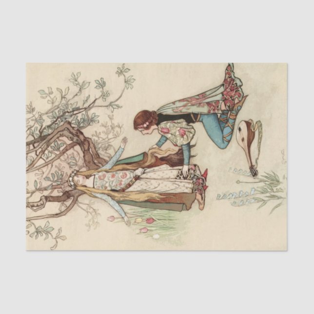 Storybook Couple Vintage Decoupage  Tissue Paper (Front)