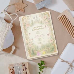 Storybook, fairy first, fairytale 3rd birthday invitation