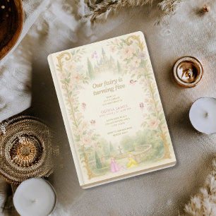 Storybook, fairy first, fairytale 5th birthday invitation