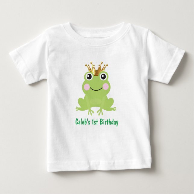 Storybook Fairytale Frog Prince 1st Birthday Baby T-Shirt (Front)