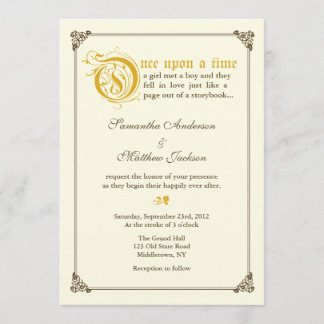 Storybook Fairytale Wedding Invitation - Gold