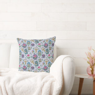 Storybook Floral Decorative Purple Beauty Cushion