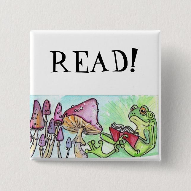 Storybook Frog 15 Cm Square Badge (Front)