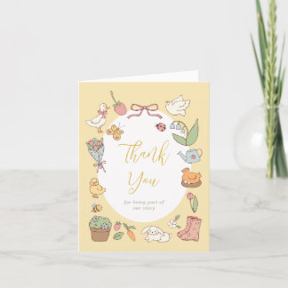Storybook Garden Vintage Baby Shower Thank You Card