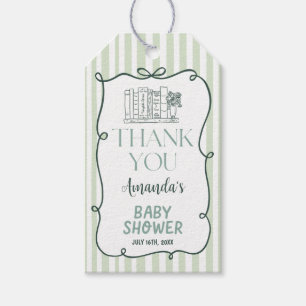 Storybook Green Baby Shower Gift Tag