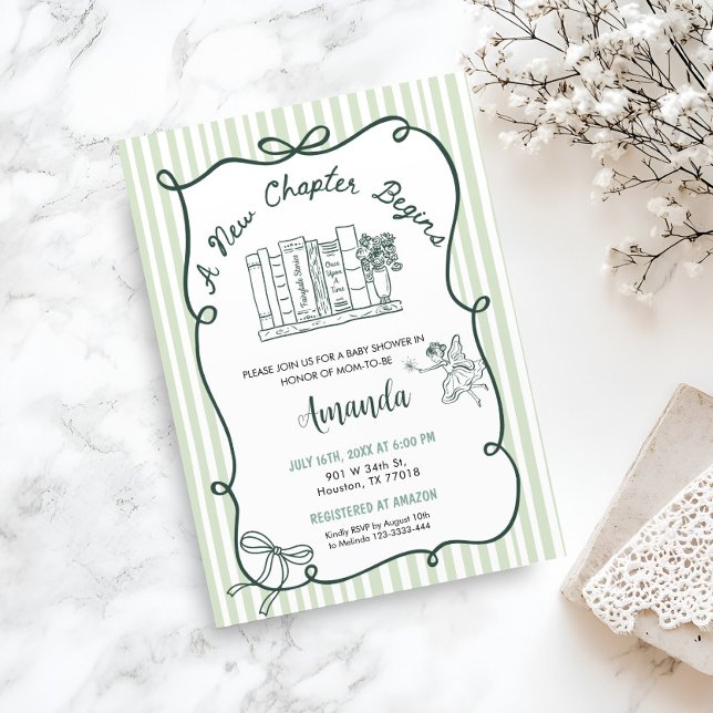 Storybook Green Baby Shower  Invitation (Creator Uploaded)