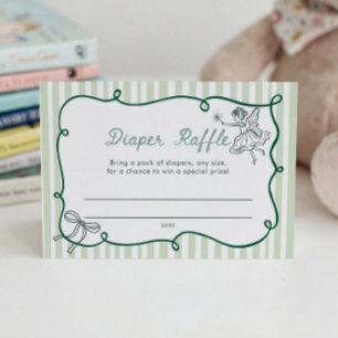 Storybook Green Diaper Raffle Enclosure Card