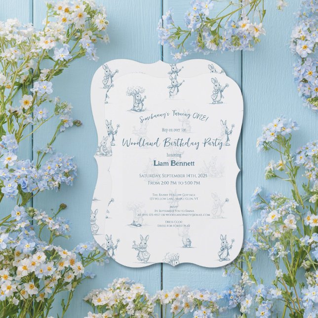 Storybook Little Bunny Peter 1st Birthday Invitation (Creator Uploaded)