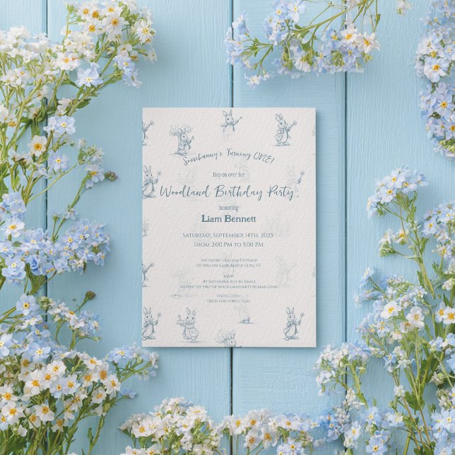 Storybook Little Bunny Peter 1st Birthday Invitation (Creator Uploaded)