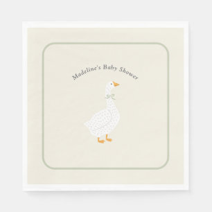Storybook Mother Goose Sage Vintage Baby Shower Napkin
