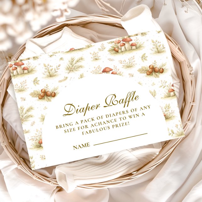 Storybook Mushroom Woodland  Diapper Raffle Enclosure Card (Creator Uploaded)