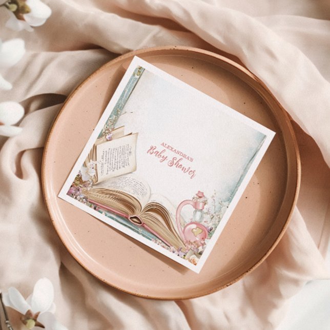 Storybook New Chapter Baby Shower Napkin (Creator Uploaded)