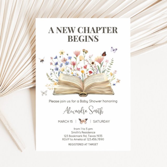 Storybook New Chapter Begins Baby Shower Invitation (A New Chapter Begins Storybook Baby Shower Invitation)