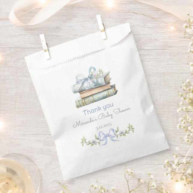 Storybook New Chapter Blue wildflower Thank you Favour Bags (Clipped)