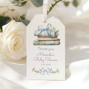 Storybook New Chapter Blue wildflower Thank you Gift Tags