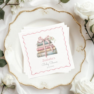 Storybook New Chapter pink ribbon girl baby shower Napkin