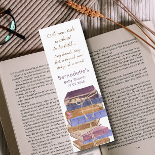 Storybook New Tale Baby Shower Customise Bookmark Mini Business Card