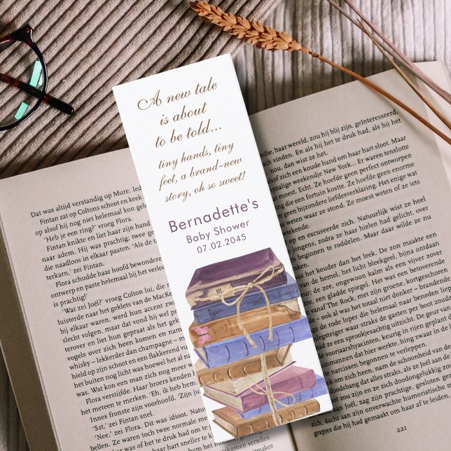 Storybook New Tale Baby Shower Customise Bookmark Mini Business Card (Creator Uploaded)
