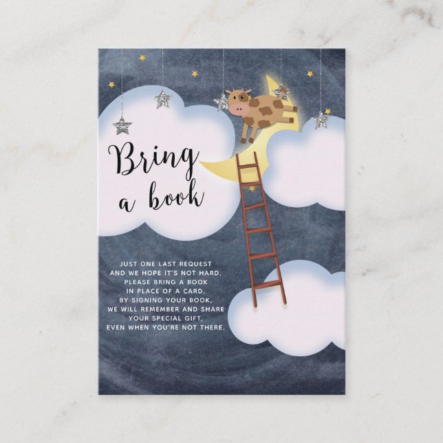 Storybook Nursery Rhyme Bring A Book Request Baby Enclosure Card (Front)