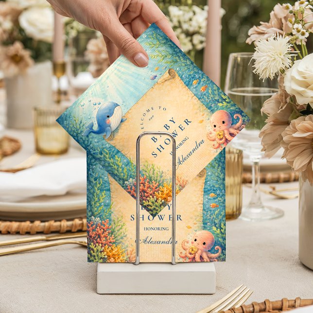 Storybook Ocean Friends Baby Shower Napkin (Creator Uploaded)