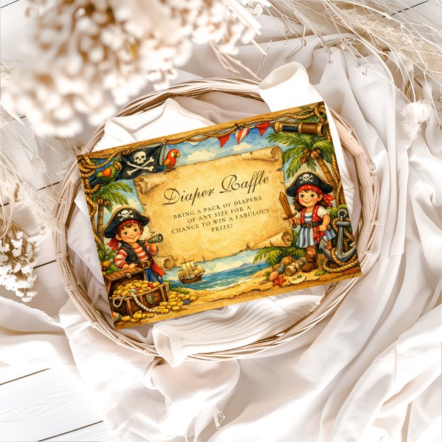 Storybook Pirate Adventure Diapper Raffle Enclosure Card (Creator Uploaded)