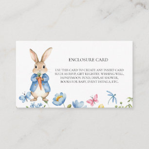 Storybook Rabbit Florals Spring Flowers  Enclosure Card