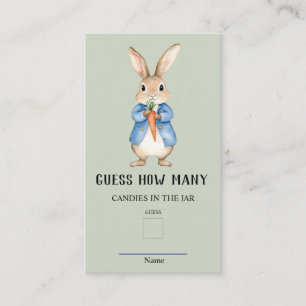 Storybook Rabbit Guess How Many Baby Shower Game  Enclosure Card