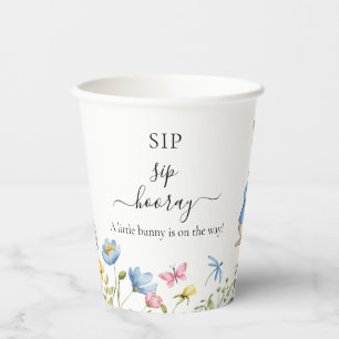 Storybook Rabbit Sip Sip Hooray Baby Shower Floral Paper Cups