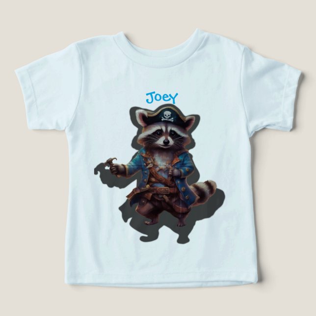 Storybook Racoon Pirate Blue and Greys  (Design Front)