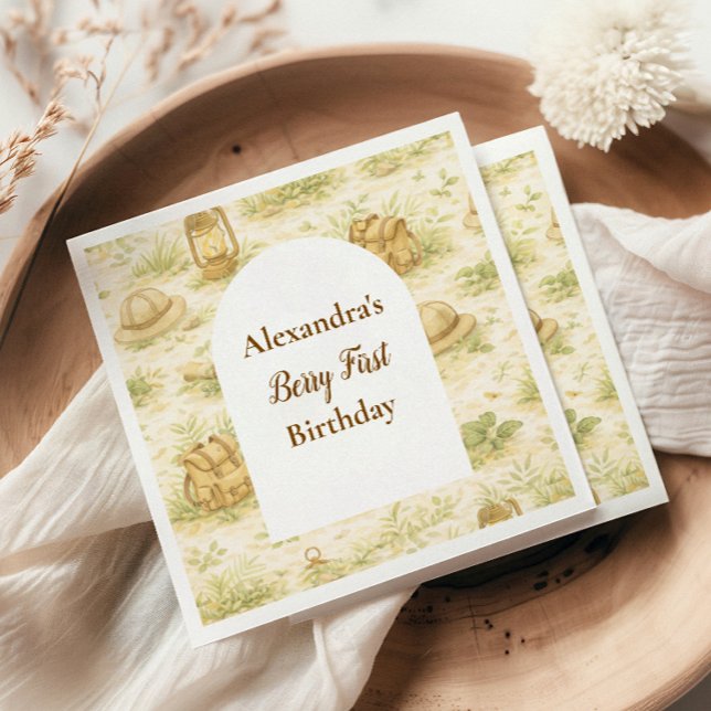 Storybook Safari Wild One First Birthday Napkin (Creator Uploaded)