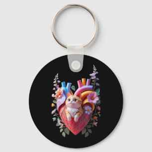 Storybook Style Cute Heart Funny Unisex Design for Key Ring