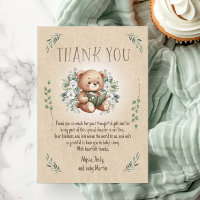 Storybook Teddy Bear Sage Tan Vintage Baby Shower