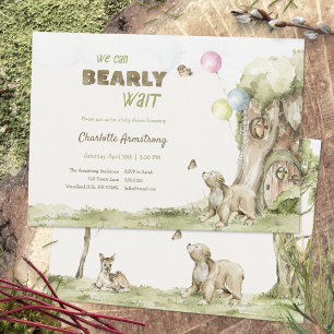 Storybook Treehouse Bearly Wait Baby Shower Invitation